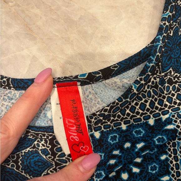 Passport Love Blue Paisley Y2K Cropped Boho Top Medium Made in USA - Picture 4 of 5